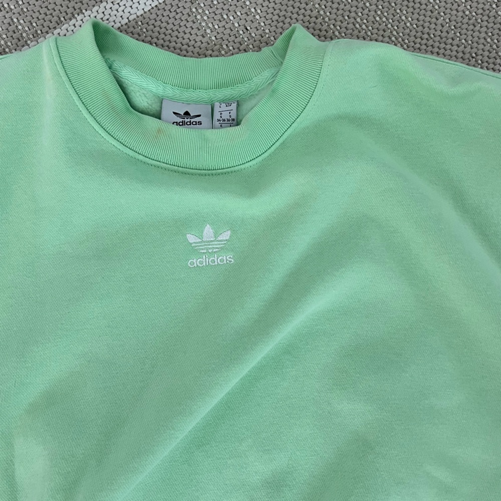 Green Adidas oversized crop sweater